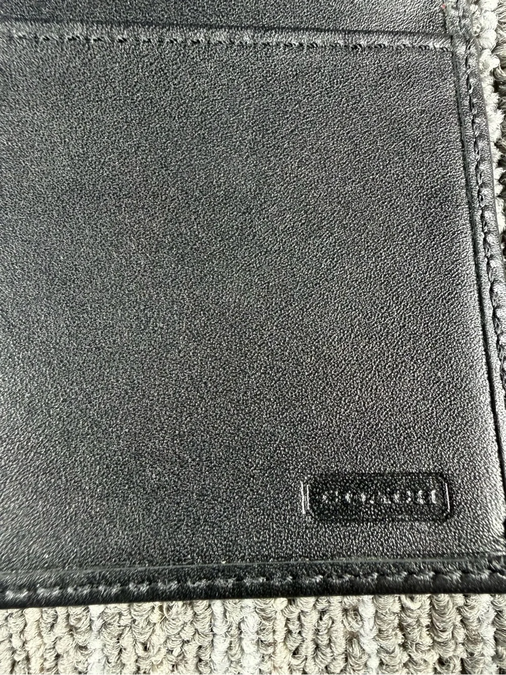 Vintage Coach Black Leather Checkbook Wallet with Silver Turnlock